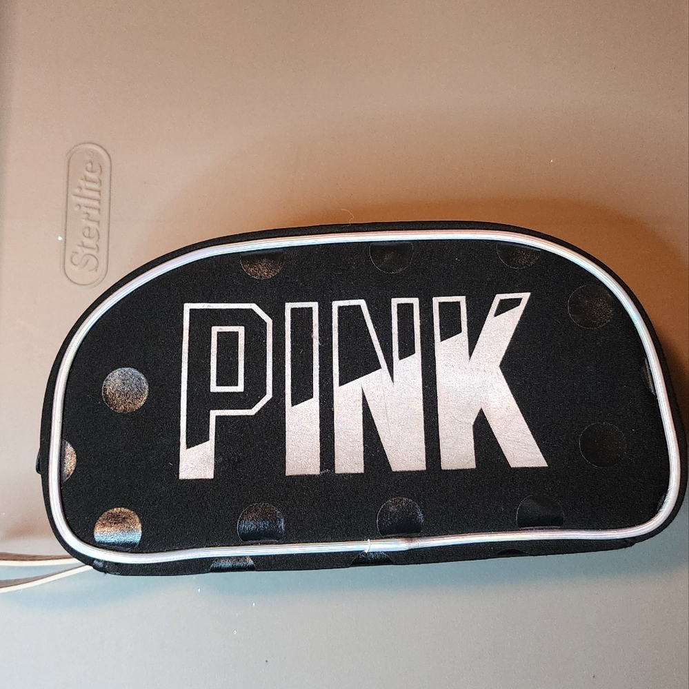 Black structured Victoria's Secret PINK toiletry dopp bag